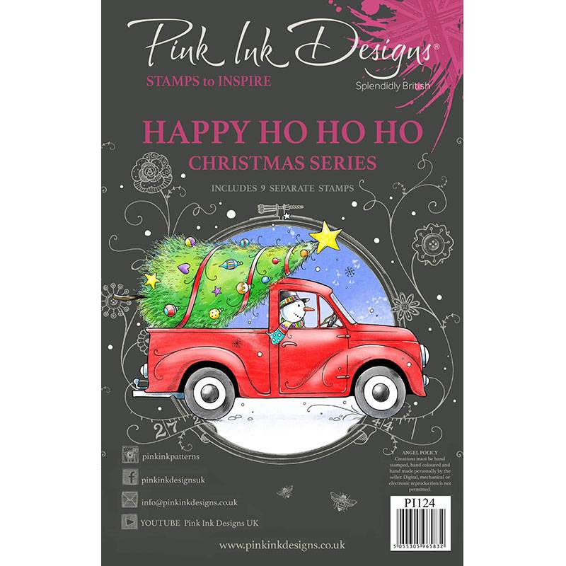 Pink Ink Designs Happy Ho Ho Ho A5 Clear Stamp - Craftywaftyshop