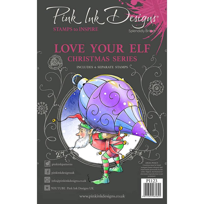 Pink Ink Designs Love Your Elf A5 Clear Stamp - Craftywaftyshop