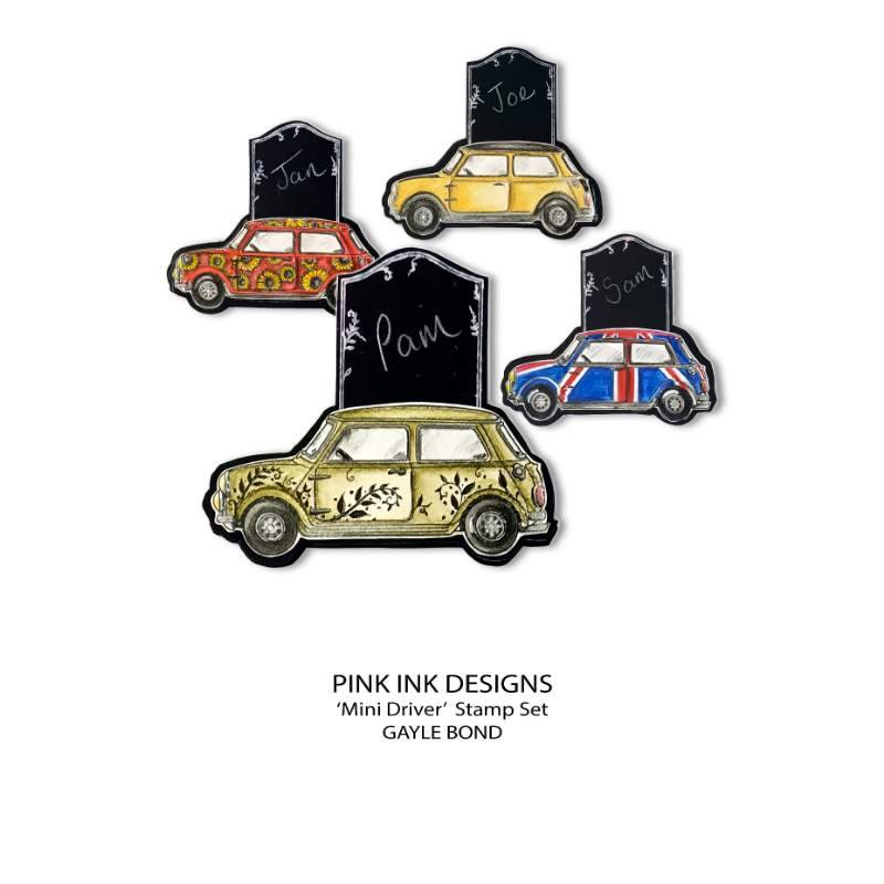 Pink Ink Designs Mini Driver 6 in x 8 in Clear Stamp Set - Craftywaftyshop