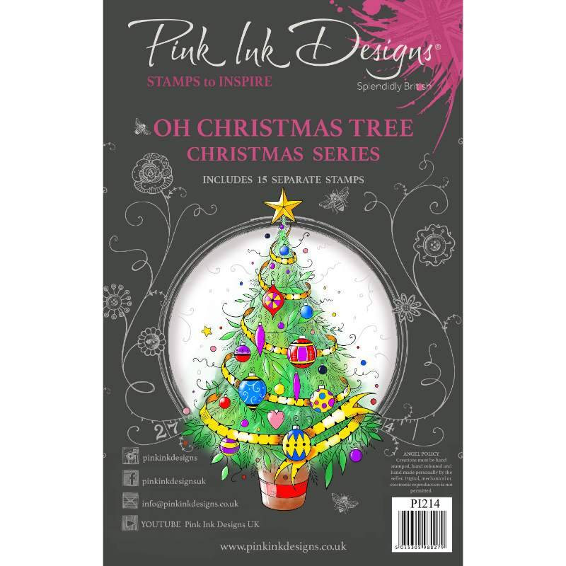 Pink Ink Designs Oh Christmas Tree 6 in x 8 in Clear Stamp Set by Creative Expressions - Craftywaftyshop