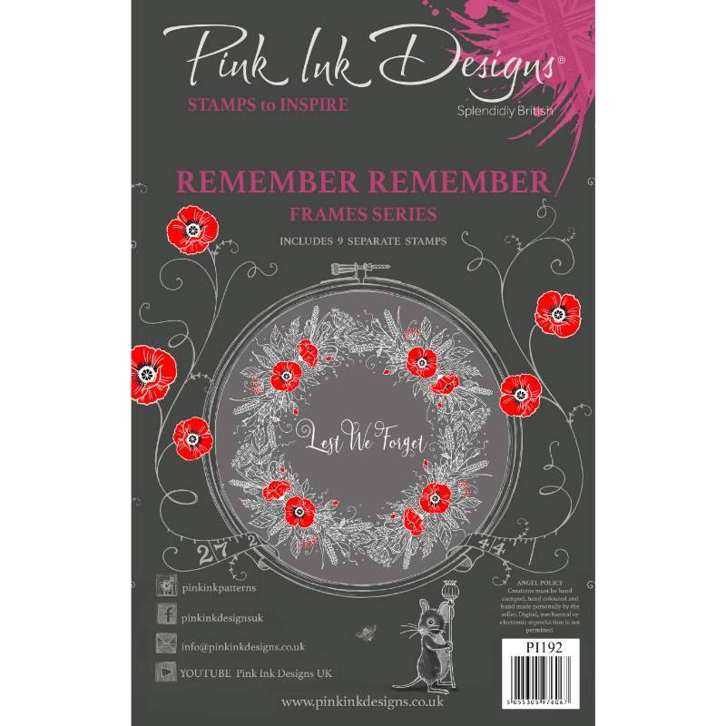 Pink Ink Designs Remember Remember 6 in x 8 in Clear Stamp Set - Craftywaftyshop