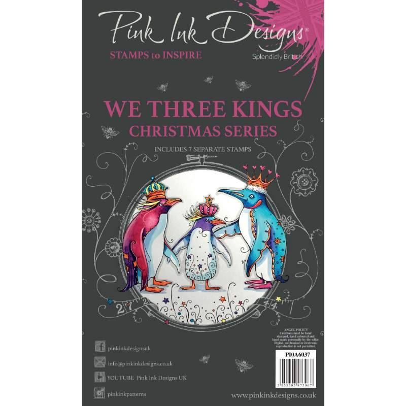 Pink Ink Designs We Three Kings 6 in x 4 in Clear Stamp Set - Craftywaftyshop