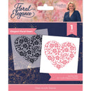 Sara Signature Floral Elegance Elegant Floral Heart Clear Acrylic Stamp by Crafters Companion - Craftywaftyshop