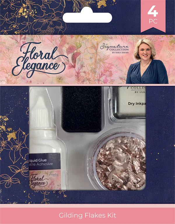 Sara Signature Floral Elegance Gilding Flakes Kit by Crafters Companion - Craftywaftyshop
