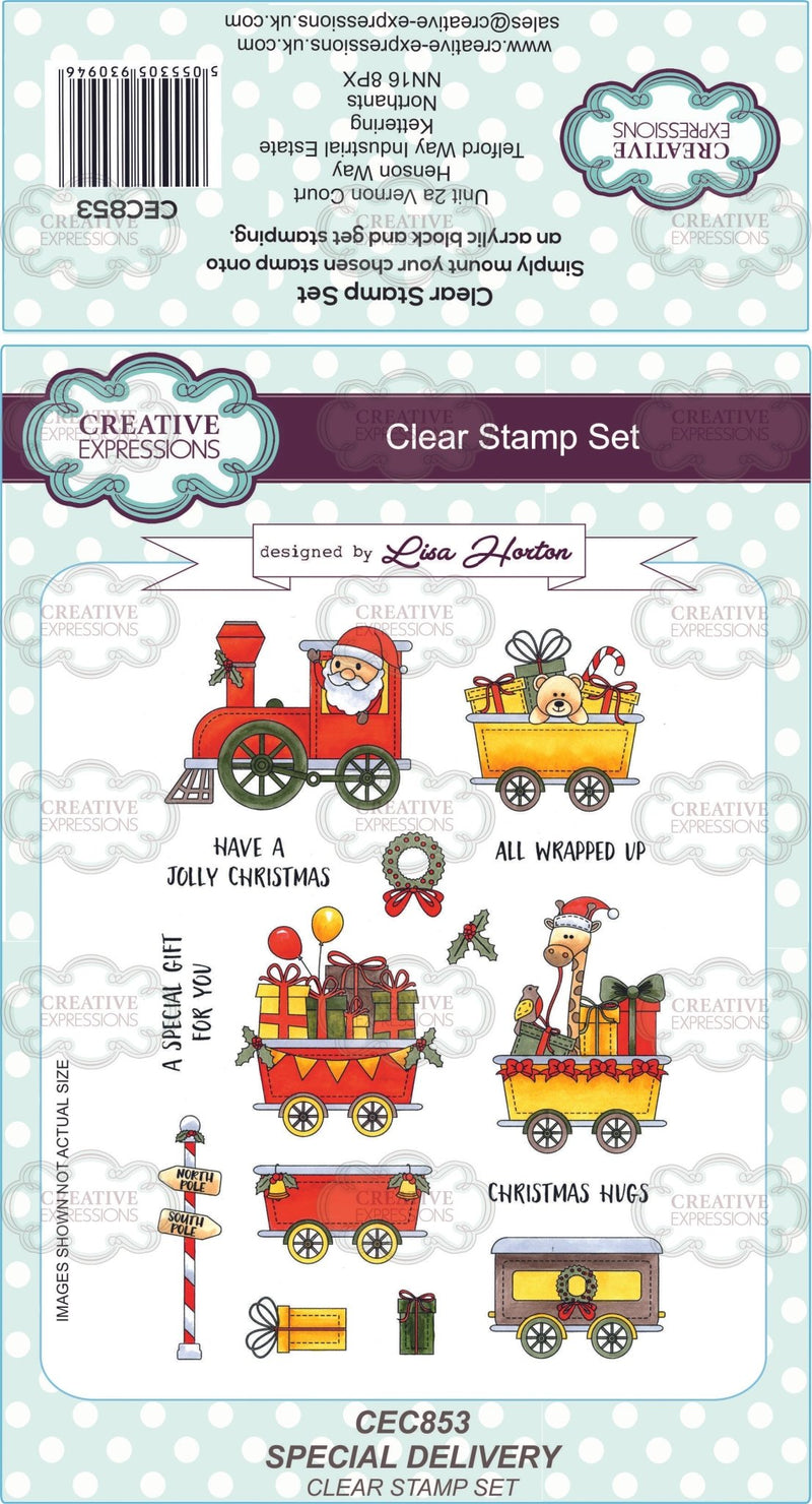 Special Delivery A5 Clear Stamp Set by Creative Expressions - Craftywaftyshop
