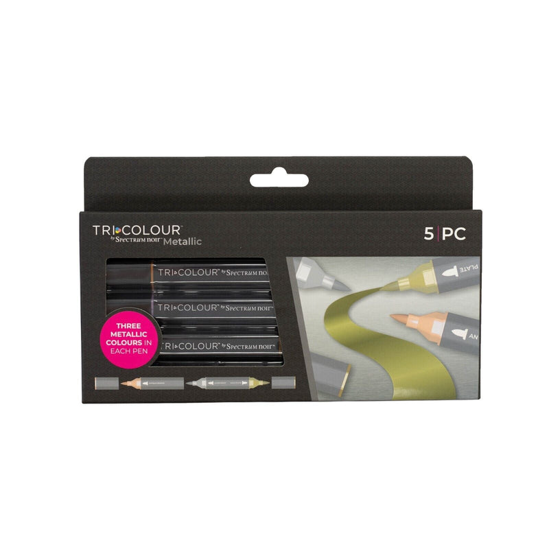 Spectrum Noir TriColour Metallic Pens 5 Pack - Craftywaftyshop