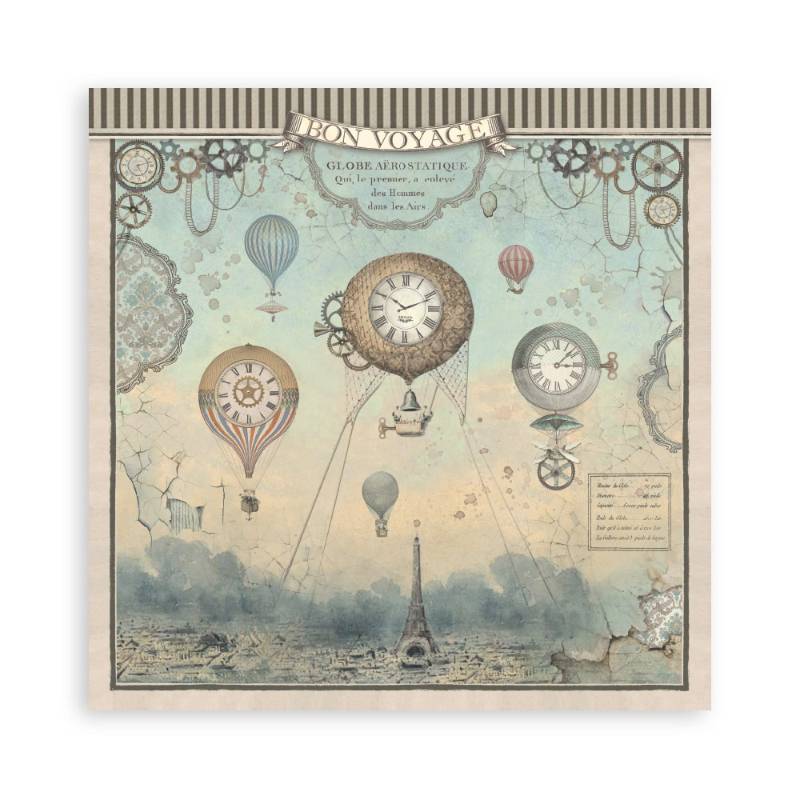 Stamperia Mini Scrapbooking Pad (8 x8 ) Voyages Fantastiques - Craftywaftyshop