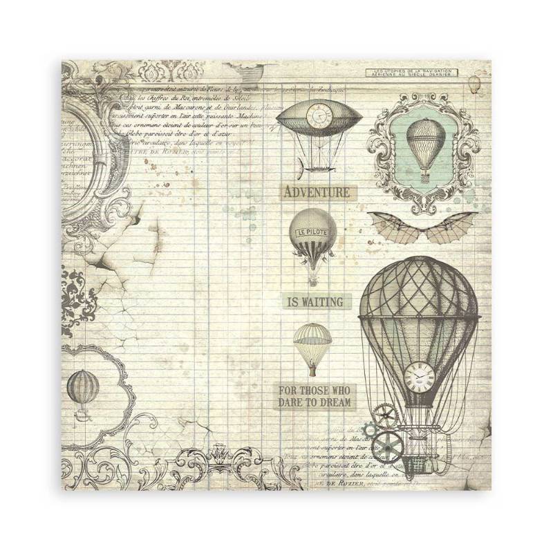 Stamperia Mini Scrapbooking Pad (8×8) Backgrounds Selection Voyages Fantastiques - Craftywaftyshop