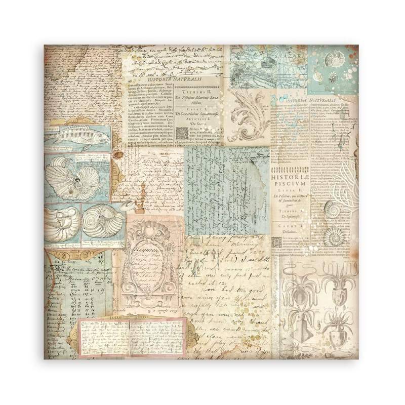 Stamperia Scrapbooking Pad 10 sheets 30.5 x 30.5(12×12) Maxi Backgrounds Songs Of The Sea - Craftywaftyshop