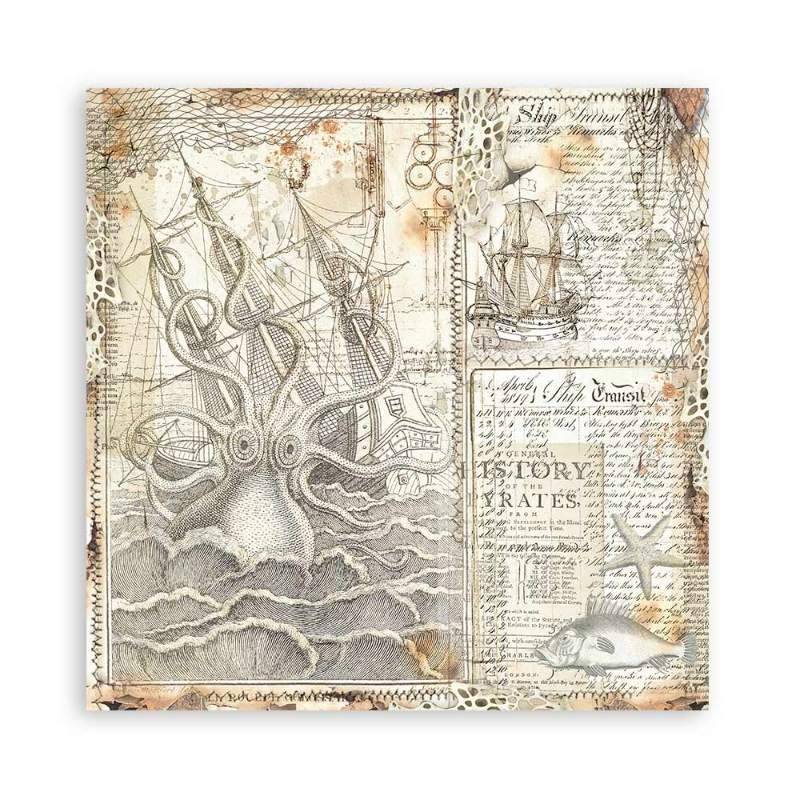 Stamperia Scrapbooking Pad 10 sheets 30.5 x 30.5(12×12) Maxi Backgrounds Songs Of The Sea - Craftywaftyshop