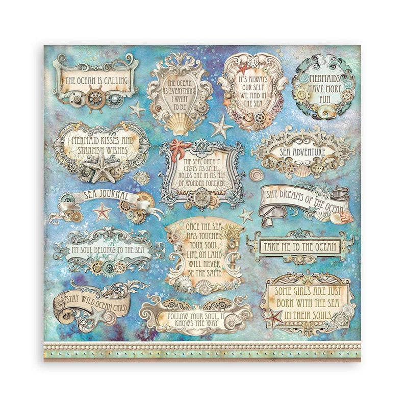 Stamperia Scrapbooking Pad 10 sheets 30.5 x 30.5(12×12) Songs Of The Sea - Craftywaftyshop