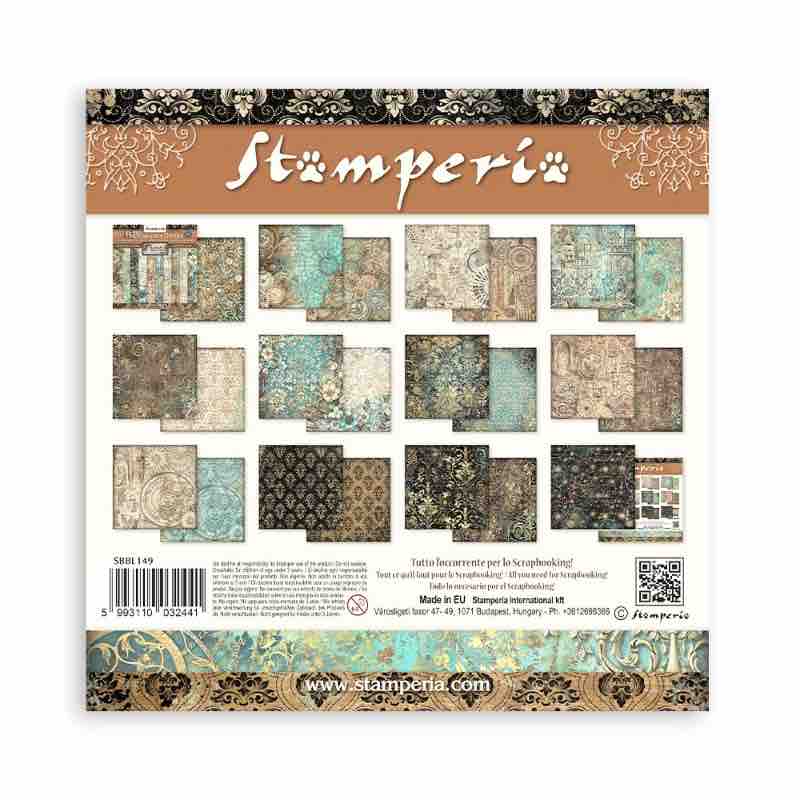 Stamperia Scrapbooking Pad (12″x12″) Maxi Sir Vagabond In Fantasy World Backgrounds Selection - Craftywaftyshop