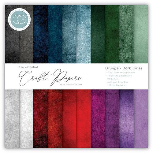 The Essential Craft Papers 6x6 Grunge Dark Tones by Craft Consortium - Craftywaftyshop