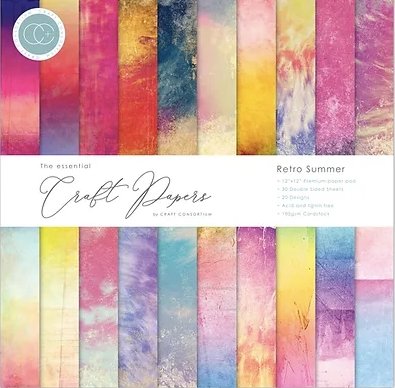The Essential Craft Papers Retro Summer 12 x 12 by Craft Consortium - Craftywaftyshop