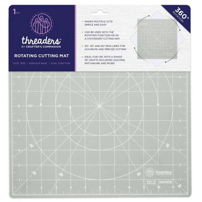 Threaders Rotating Cutting Mat 12" x 12" by Crafters Companion - Craftywaftyshop