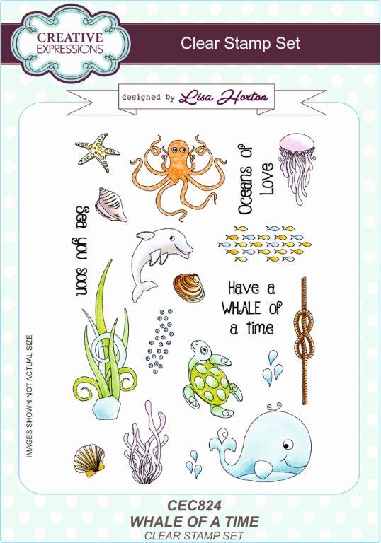 Whale of a time A5 Clear Stamp Set by Creative Expressions - Craftywaftyshop