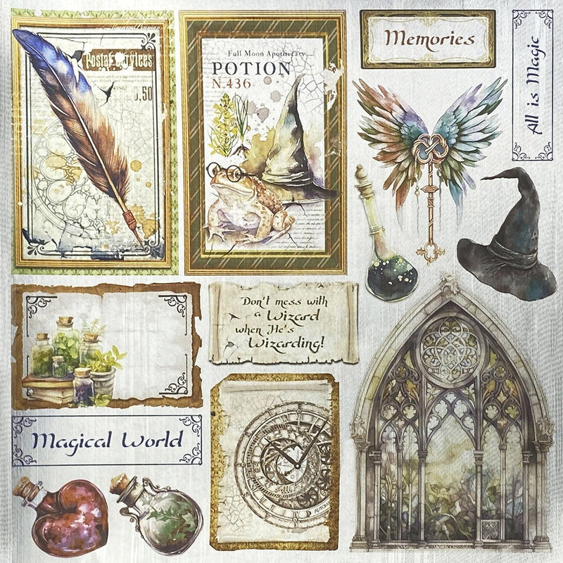 Wizard Academy Deluxe Paper Silver 6 x 6 by Ciao Bella - Craftywaftyshop