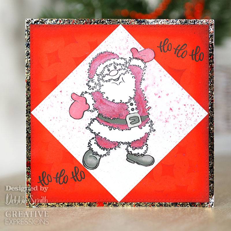 Woodware Clear Singles Festive Fuzzies Santa Stamp - Craftywaftyshop