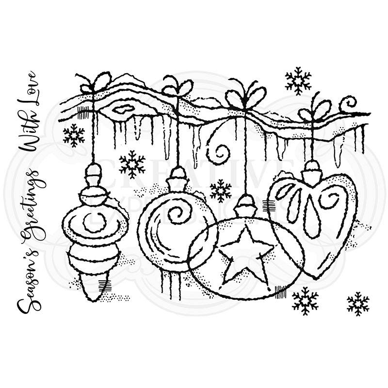 Woodware Clear Singles Frosted Baubles Stamp - Craftywaftyshop