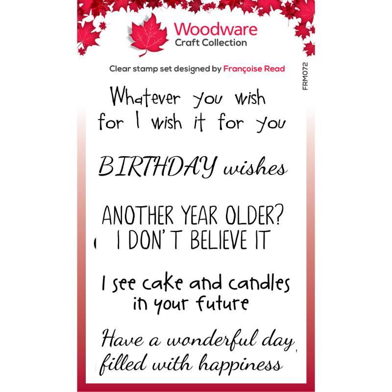 Woodware Clear Singles More Wishes 3 in x 4 in Stamp - Craftywaftyshop