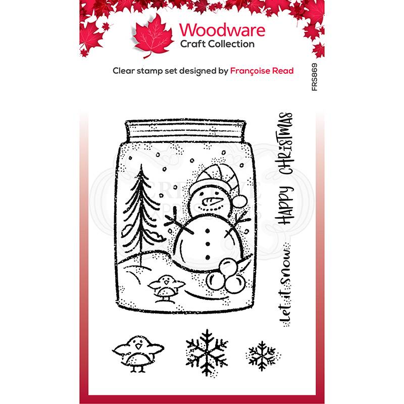 Woodware Clear Singles Snow Jar Stamp Set by Francoise Read - Craftywaftyshop