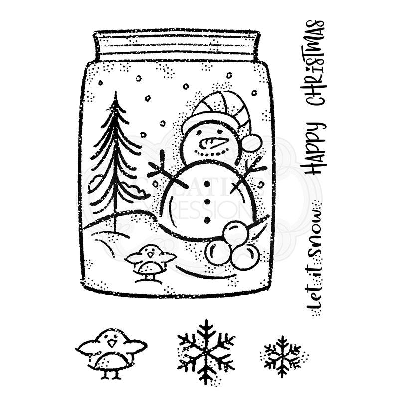 Woodware Clear Singles Snow Jar Stamp Set by Francoise Read - Craftywaftyshop