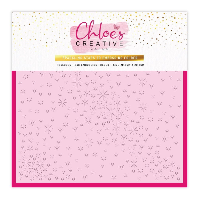 Chloes Creative Cards 8x8 2D Embossing Folder - Sparkling Stars