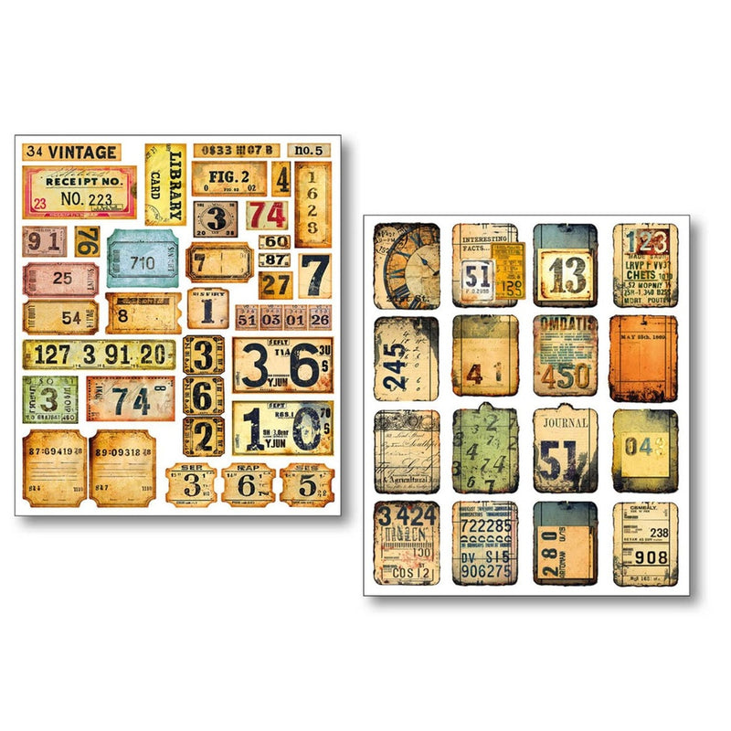 Ciao Bella Paper - Grungy Tags Mixed Media Sticker Set