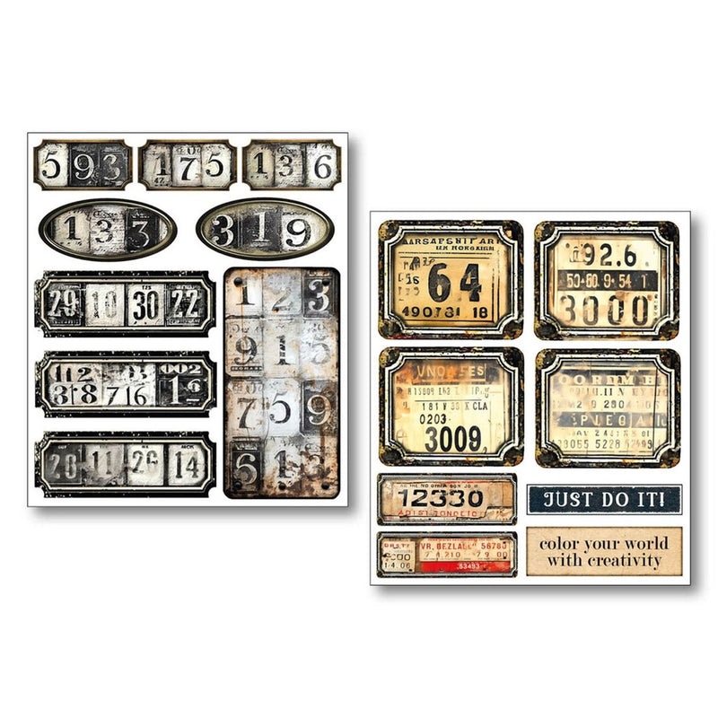 Ciao Bella Paper - Grungy Tags Mixed Media Sticker Set