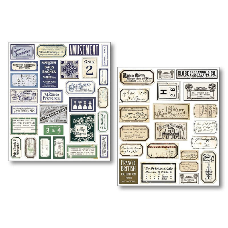 Ciao Bella Paper - Vintage Scripts Mixed Media Sticker Set