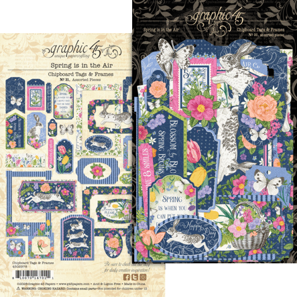 Spring is in the Air Chipboard Pieces, Tags & Frames by Graphic 45