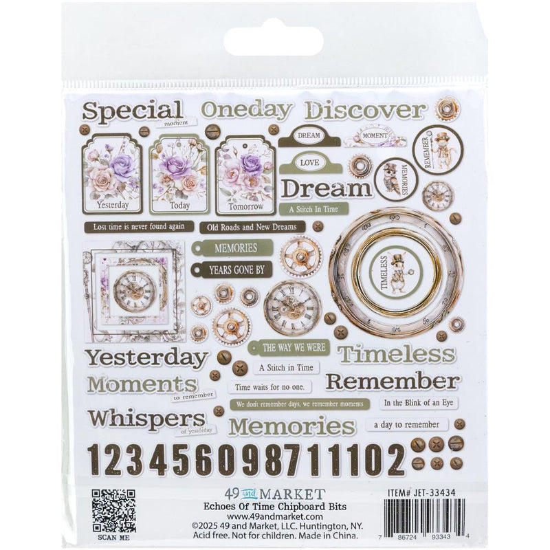 49 And Market Echoes Of Time Chipboard Set - Craftywaftyshop