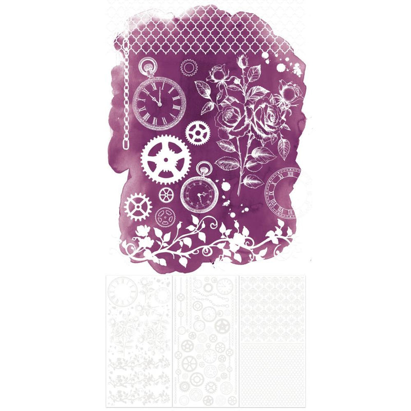 49 And Market Echoes Of Time Rub - On Transfer Set 6"X12" - Craftywaftyshop