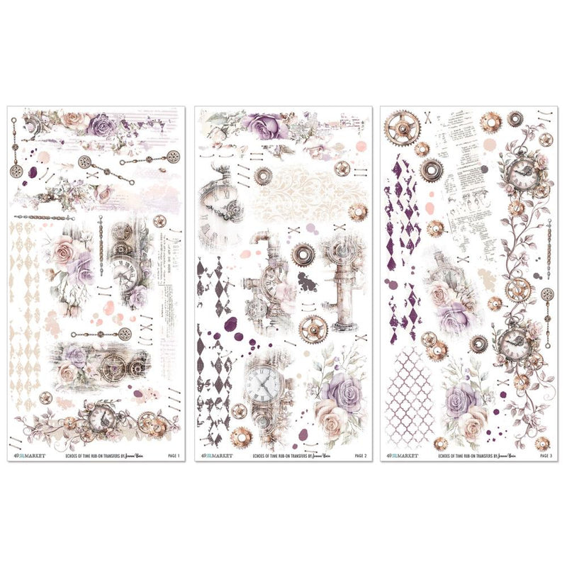 49 And Market Echoes Of Time Rub - On Transfer Set 6"X12" - Craftywaftyshop