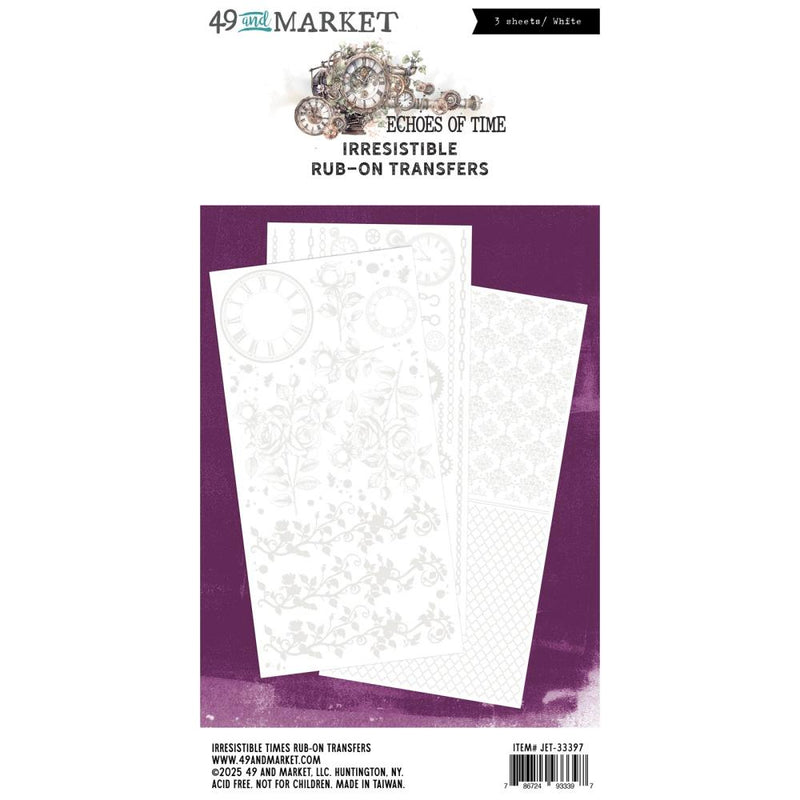 49 And Market Echoes Of Time Rub - On Transfer Set 6"X12" - Craftywaftyshop