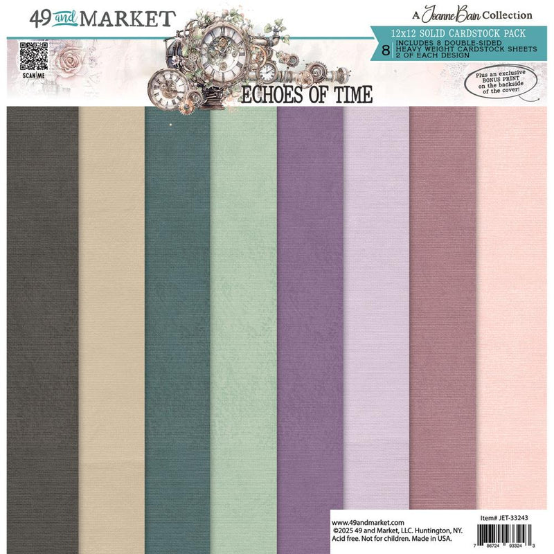 49 And Market Echoes Of Time Solids Collection Pack 12"X12" - Craftywaftyshop