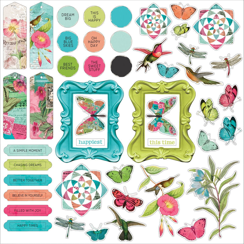49 and Market Kaleidoscope Chipboard Set - Craftywaftyshop