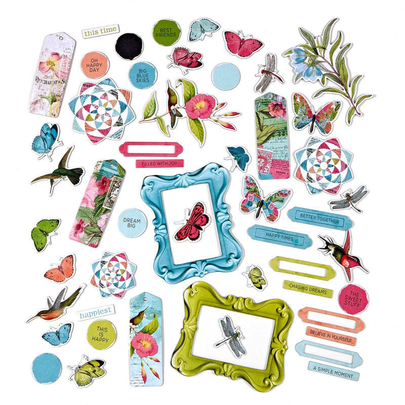 49 and Market Kaleidoscope Chipboard Set - Craftywaftyshop