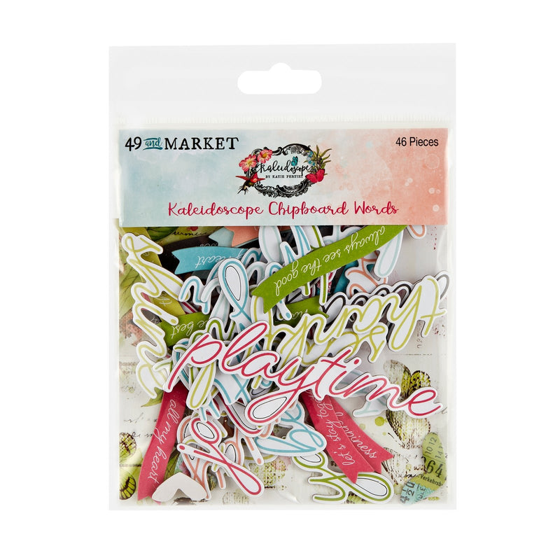 49 and Market Kaleidoscope Chipboard Words - Craftywaftyshop