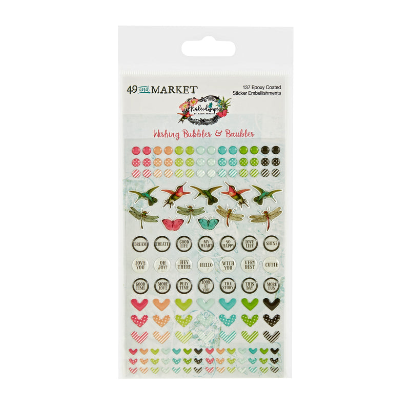49 and Market Kaleidoscope Wishing Bubble Epoxy Stickers - Craftywaftyshop