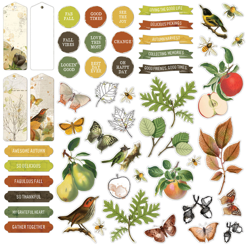 49 and Market Vintage Orchard Chipboard Die Cut Set - Craftywaftyshop