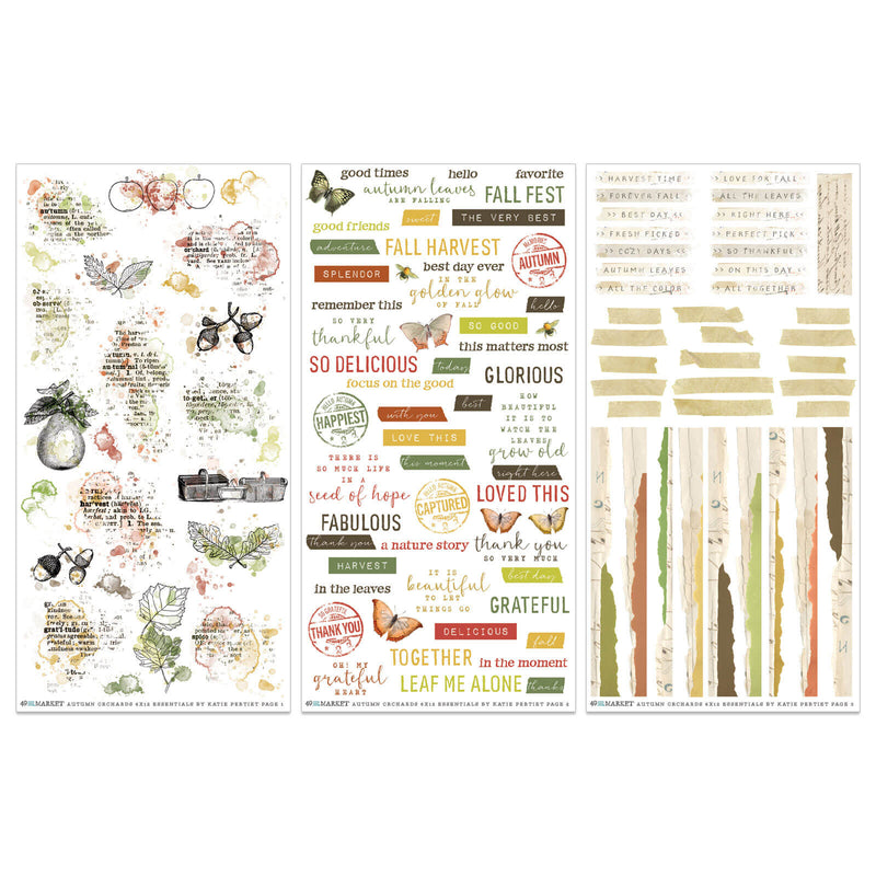 49 and Market Vintage Orchard Essentials Rub - on Transfer Set - Craftywaftyshop