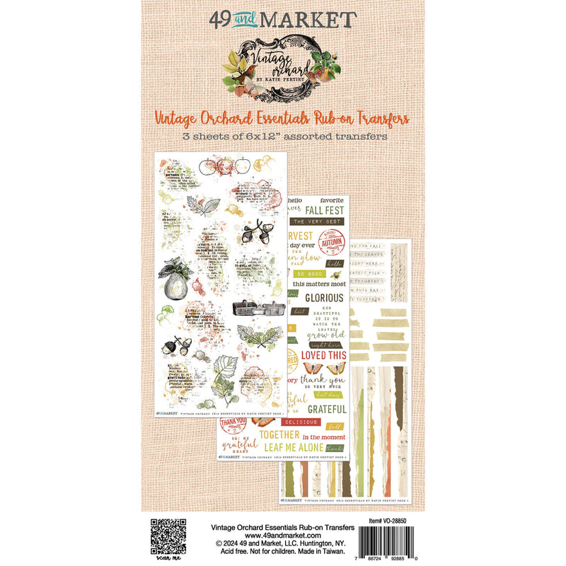 49 and Market Vintage Orchard Essentials Rub - on Transfer Set - Craftywaftyshop