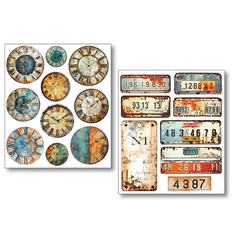 Ciao Bella Paper - Grungy Tags Mixed Media Sticker Set