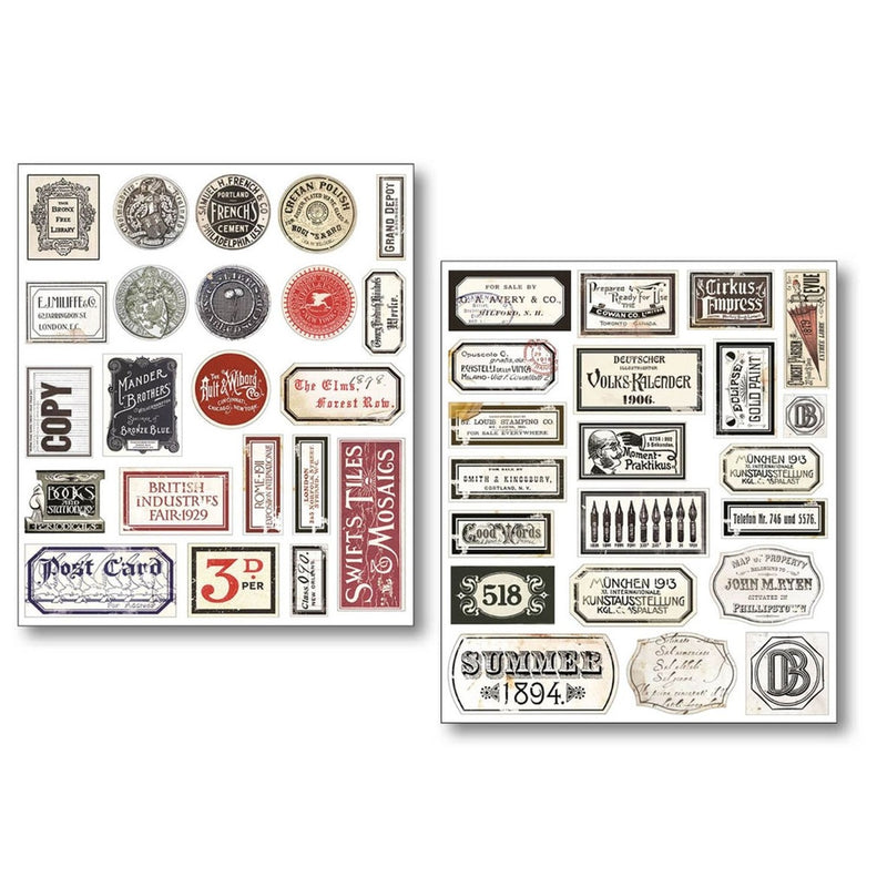 Ciao Bella Paper - Vintage Scripts Mixed Media Sticker Set
