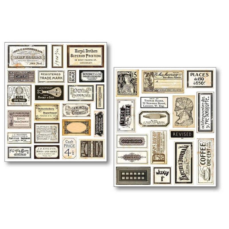 Ciao Bella Paper - Vintage Scripts Mixed Media Sticker Set