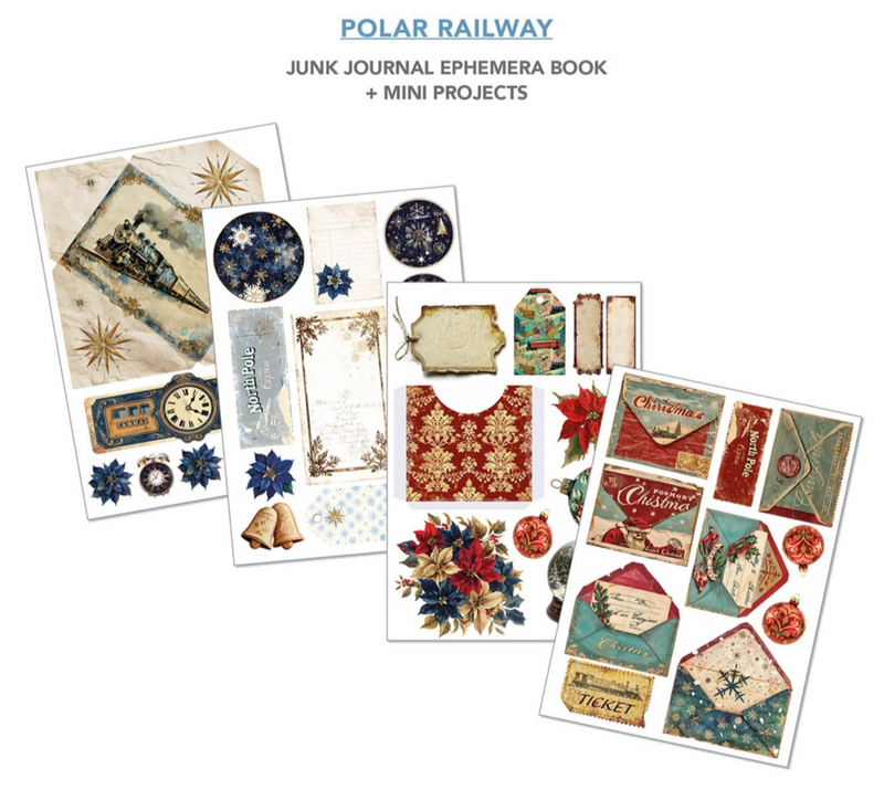 Ciao Bella Paper - Polar Railway - Junk Journal & Ephemera Book
