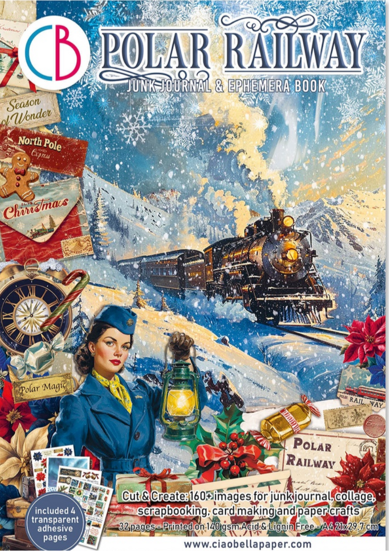 Ciao Bella Paper - Polar Railway - Junk Journal & Ephemera Book