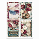 Ciao Bella Paper Bohemian Burgundy A4 Rice Paper Single-Sided Mixed x4 | CBRA015