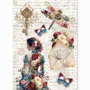 Ciao Bella Paper Bohemian Burgundy A5 Rice Paper Mixed x8 Single-Sided | CBRS046